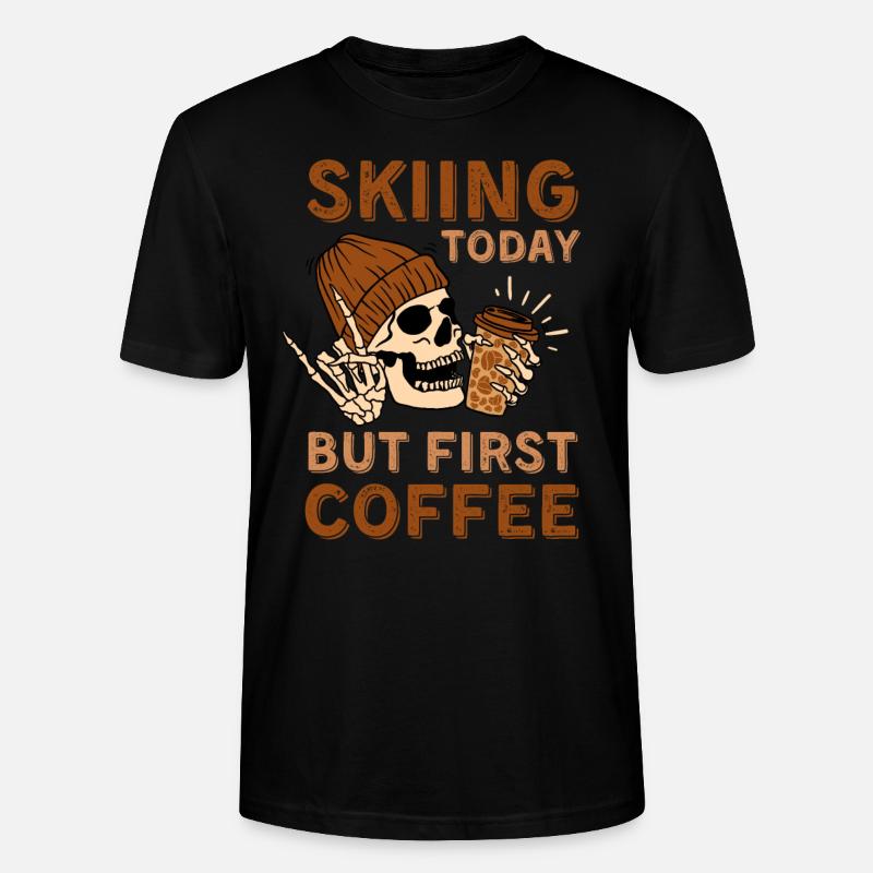 Café Squelette de ski - T-shirt bio CRAFTER Stanley Stella Unisexe - noir