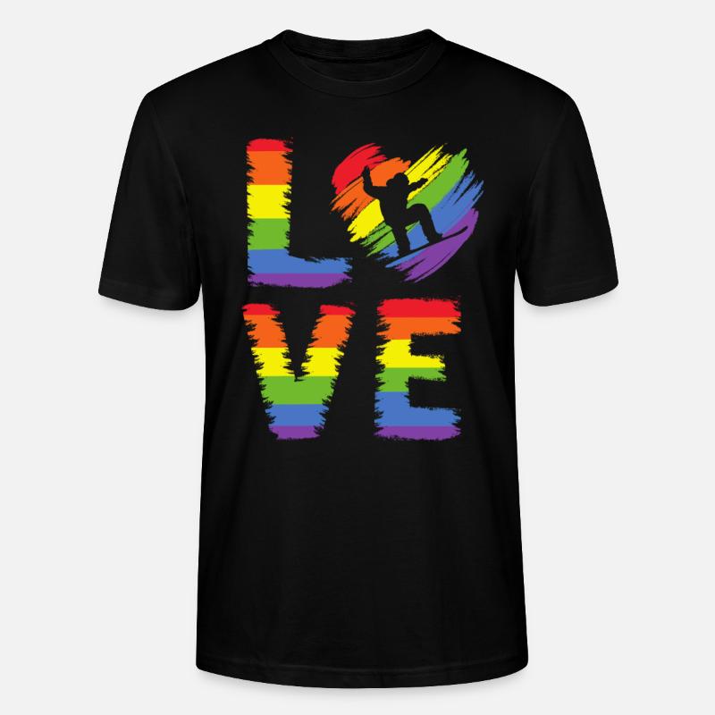 Snowboarden LGBT Pride - Stanley/Stella Unisex Bio-T-Shirt CRAFTER - Schwarz