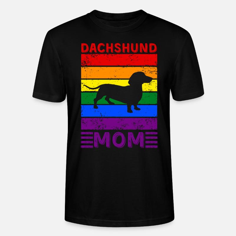 Teckel Maman LGBTQ Drapeau arc-en-ciel - T-shirt bio CRAFTER Stanley Stella Unisexe - noir