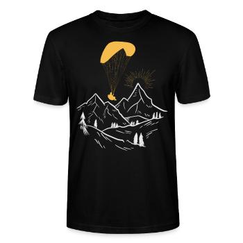 Parapente - T-shirt bio CRAFTER Stanley Stella Unisexe - noir - Devant - Alina (178cm) & Michal (187cm)