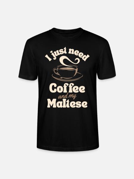 Coffee Maltese lover - Stanley/Stella CRAFTER Unisex Organic T-Shirt - black