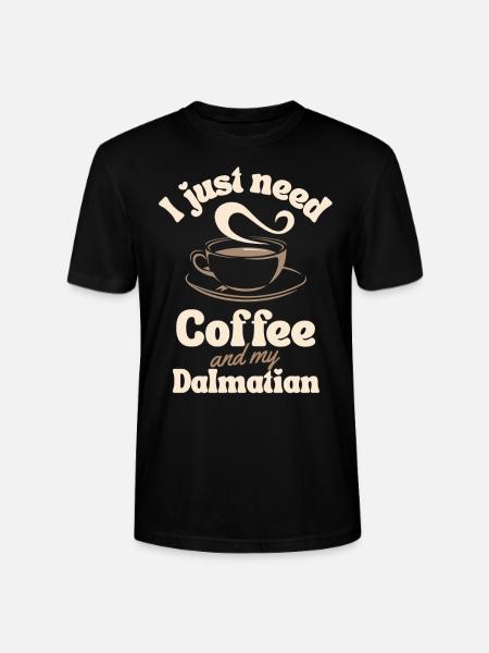 Coffee Dalmatian lover - Stanley/Stella CRAFTER Unisex Organic T-Shirt - black