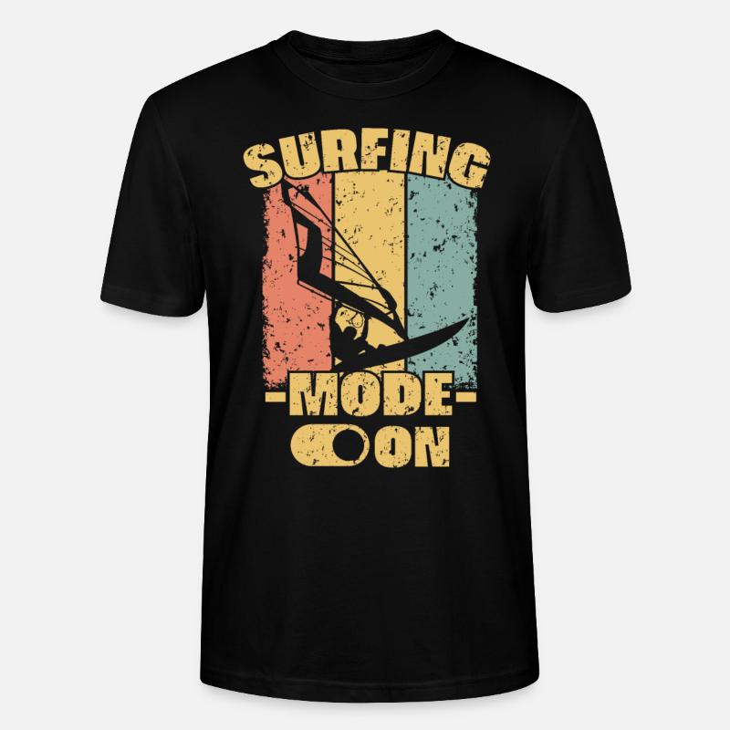 Windsurfen retro - Stanley/Stella Unisex Bio-T-Shirt CRAFTER - Schwarz