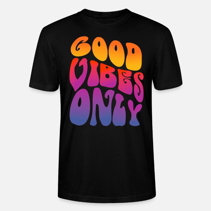 Good Vibes Seulement Rétro Positivité - T-shirt bio CRAFTER Stanley Stella Unisexe - noir
