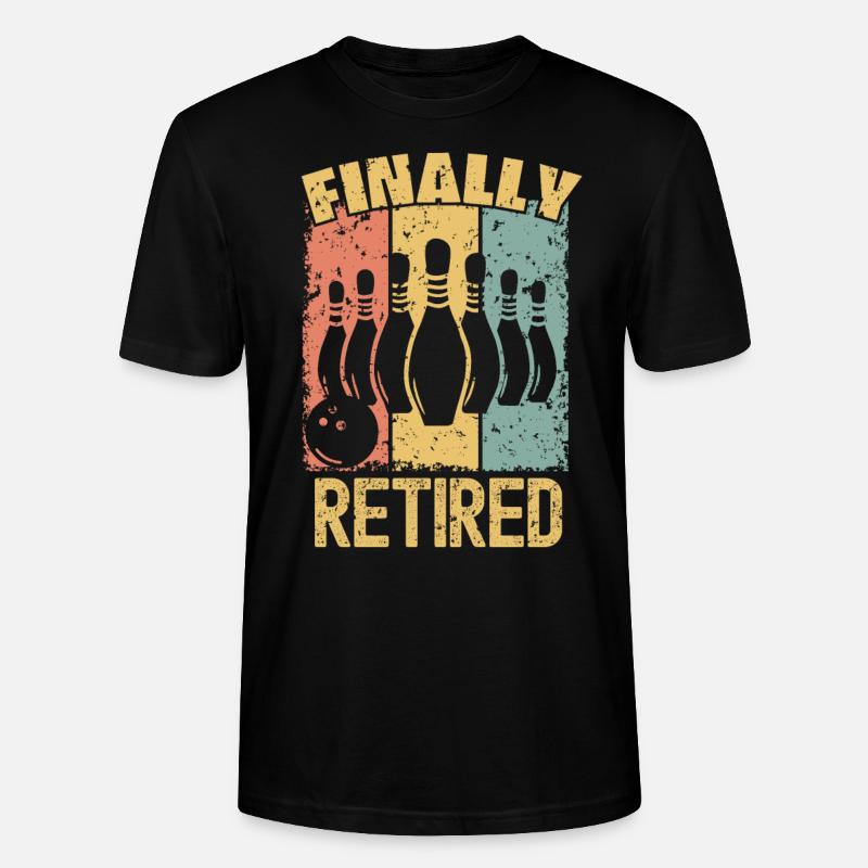 Bowling Ruhestand Retro - Stanley/Stella Unisex Bio-T-Shirt CRAFTER - Schwarz