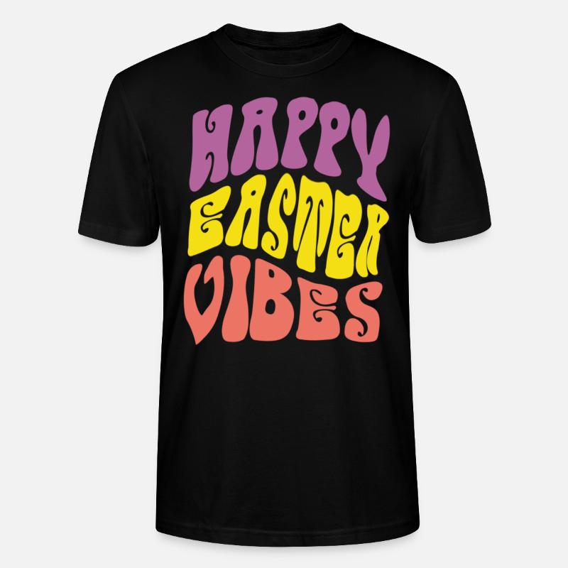 Joyeuses vibrations de Pâques - T-shirt bio CRAFTER Stanley Stella Unisexe - noir