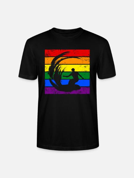 Surfing LGBTQ - Stanley/Stella CRAFTER Unisex Organic T-Shirt - black
