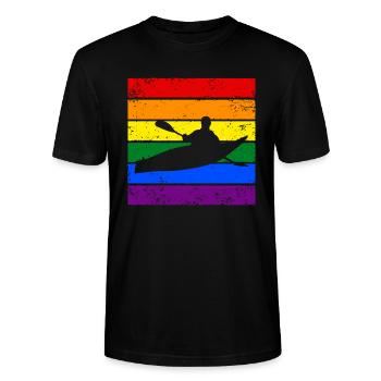 Canoeing LGBTQ - Stanley/Stella CRAFTER Unisex Organic T-Shirt - black - Front - Alina (178cm) & Michal (187cm)