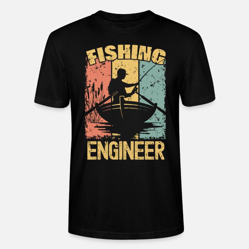 Ingénieur pêche rétro - T-shirt bio CRAFTER Stanley Stella Unisexe - noir