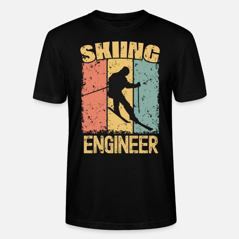 Skiing Engineer retro - Stanley/Stella CRAFTER Unisex Organic T-Shirt - black