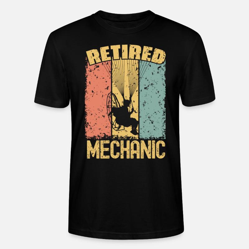 Paramoteur mécanicien à la retraite - T-shirt bio CRAFTER Stanley Stella Unisexe - noir