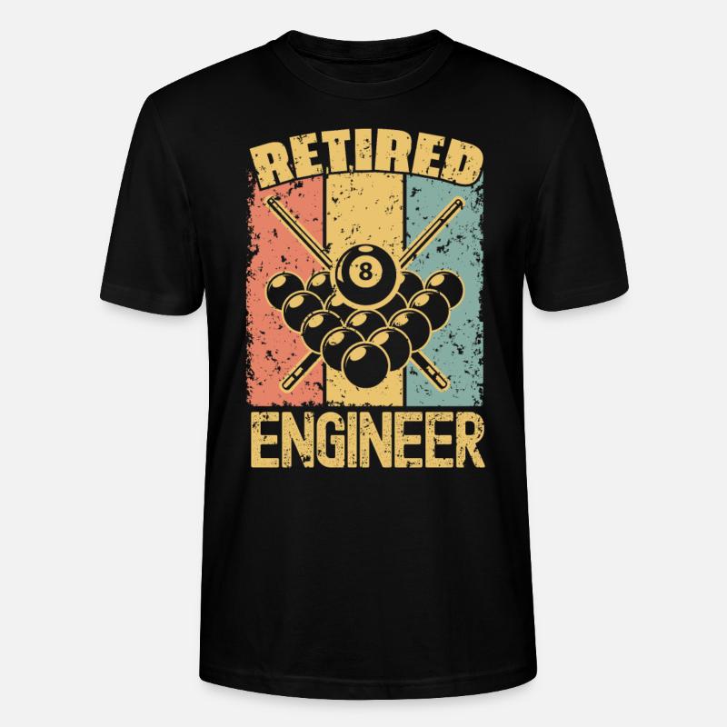 Billiard retired engineer - Stanley/Stella CRAFTER Unisex Organic T-Shirt - black