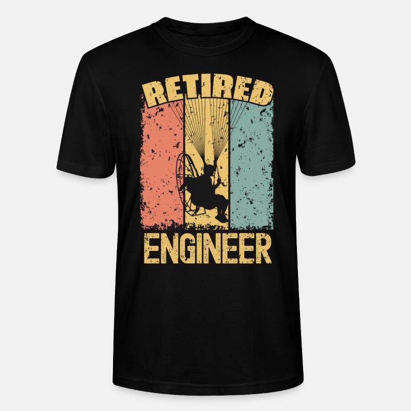 Paramotoring retired engineer - Stanley/Stella CRAFTER Unisex Organic T-Shirt - black