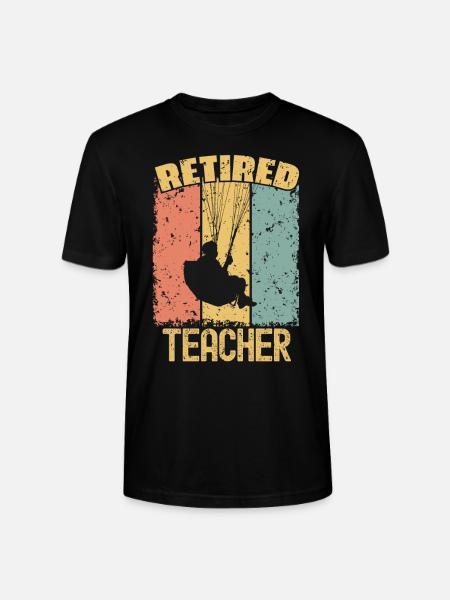 Paragliding retired teacher - Stanley/Stella CRAFTER Unisex Organic T-Shirt - black