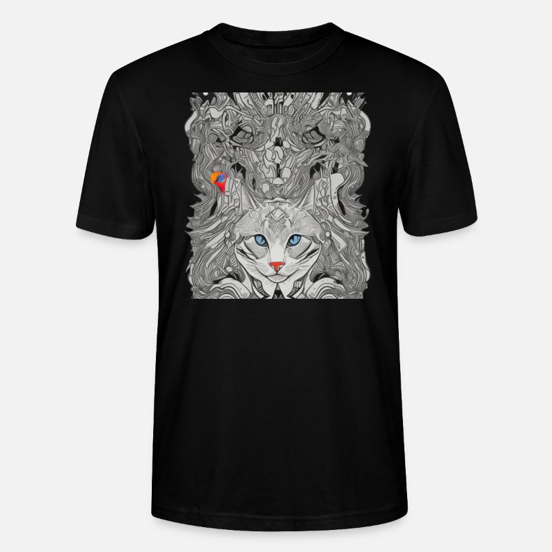 Chat avec oiseau psychédélique - T-shirt bio CRAFTER Stanley Stella Unisexe - noir