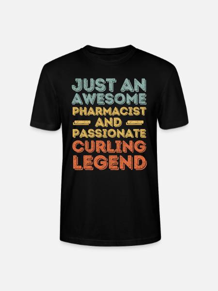 Pharmacist Curling legend retro - Stanley/Stella CRAFTER Unisex Organic T-Shirt - black