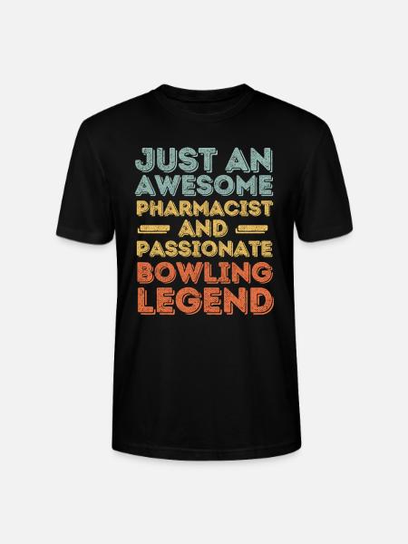 Pharmacist Bowling legend retro - Stanley/Stella CRAFTER Unisex Organic T-Shirt - black
