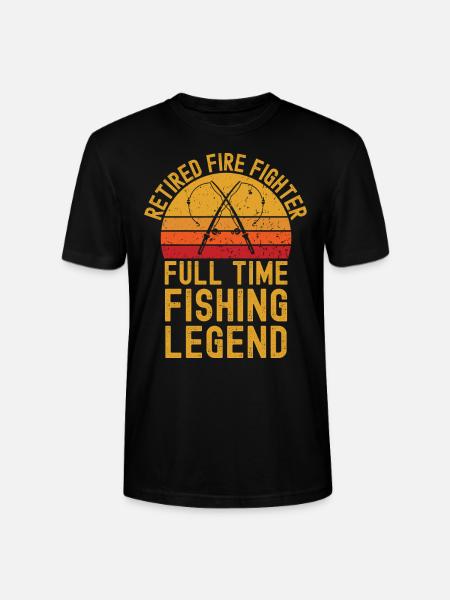 Retired fire fighter fishing legend - Stanley/Stella CRAFTER Unisex Organic T-Shirt - black