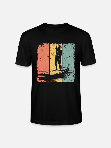 Paddleboard retro - Stanley/Stella CRAFTER Unisex Organic T-Shirt - black
