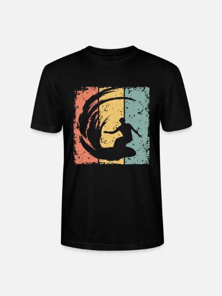 Surf rétro - T-shirt bio CRAFTER Stanley Stella Unisexe - noir