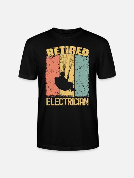 Paragliding retired electrician - Stanley/Stella CRAFTER Unisex Organic T-Shirt - black