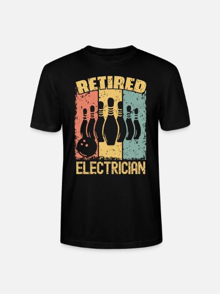 Bowling retired electrician - Stanley/Stella CRAFTER Unisex Organic T-Shirt - black