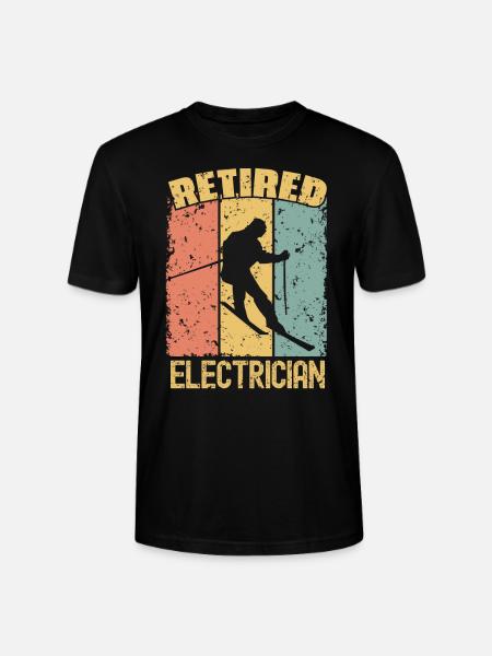 Skiing retired electrician - Stanley/Stella CRAFTER Unisex Organic T-Shirt - black