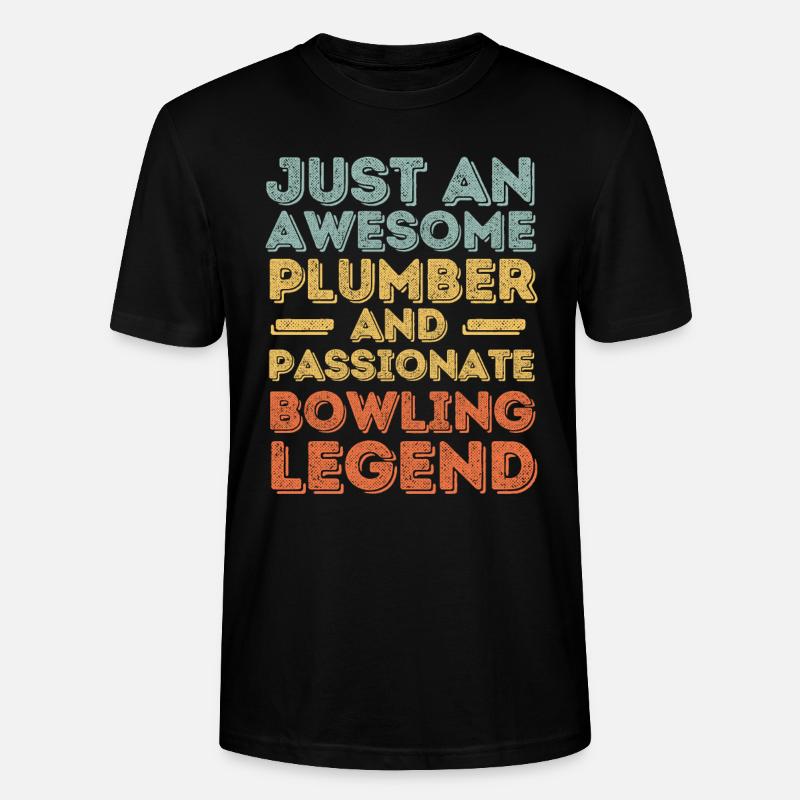 Klempner Bowling-Legende retro - Stanley/Stella Unisex Bio-T-Shirt CRAFTER - Schwarz