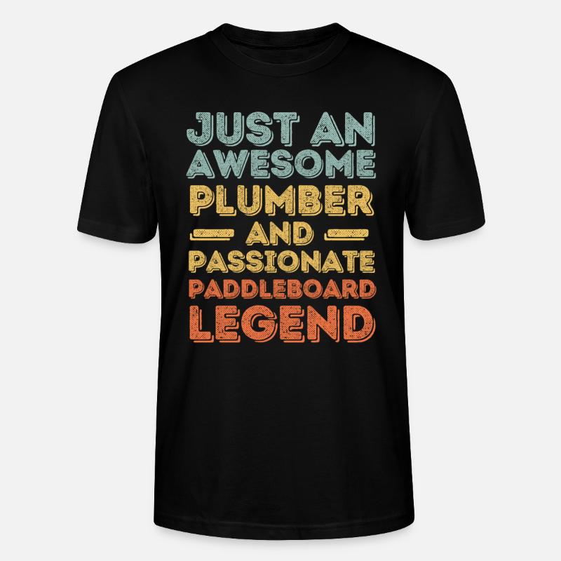 Klempner Paddleboard Legende Retro - Stanley/Stella Unisex Bio-T-Shirt CRAFTER - Schwarz