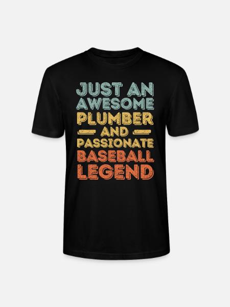 Plumber Baseball legend retro - Stanley/Stella CRAFTER Unisex Organic T-Shirt - black