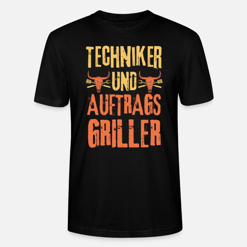Techniker und Grillen - Stanley/Stella Unisex Bio-T-Shirt CRAFTER - Schwarz