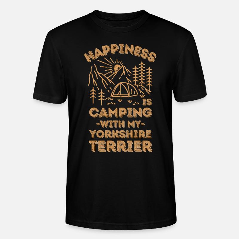 Camping avec yorkshire-terrier - T-shirt bio CRAFTER Stanley Stella Unisexe - noir