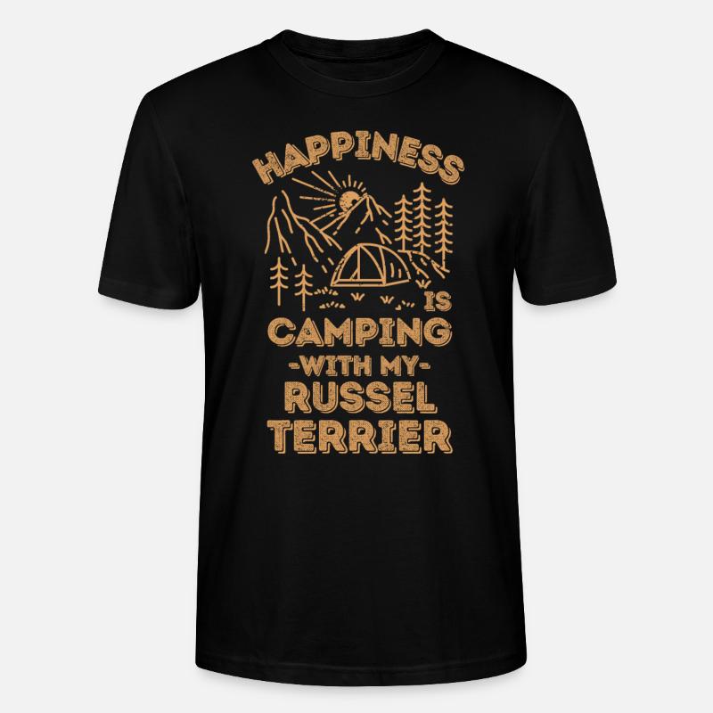 Camping avec russel-terrier - T-shirt bio CRAFTER Stanley Stella Unisexe - noir