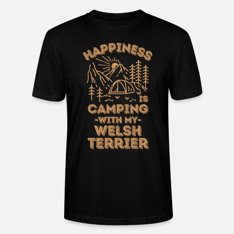 Camping avec welsh-terrier - T-shirt bio CRAFTER Stanley Stella Unisexe - noir