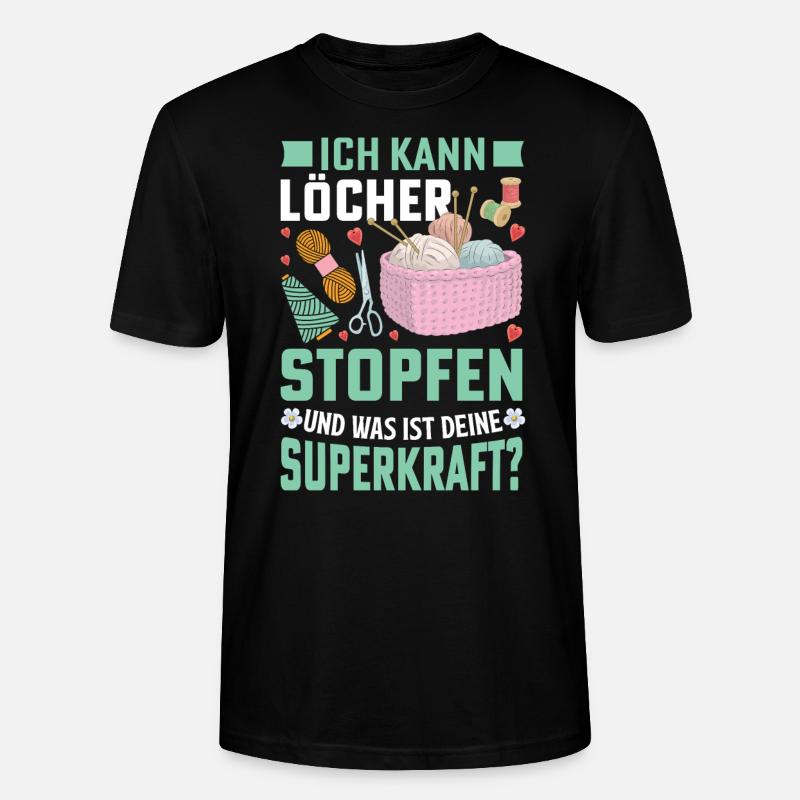 Löcher stopfen Nähen Geschenkidee - Stanley/Stella Unisex Bio-T-Shirt CRAFTER - Schwarz