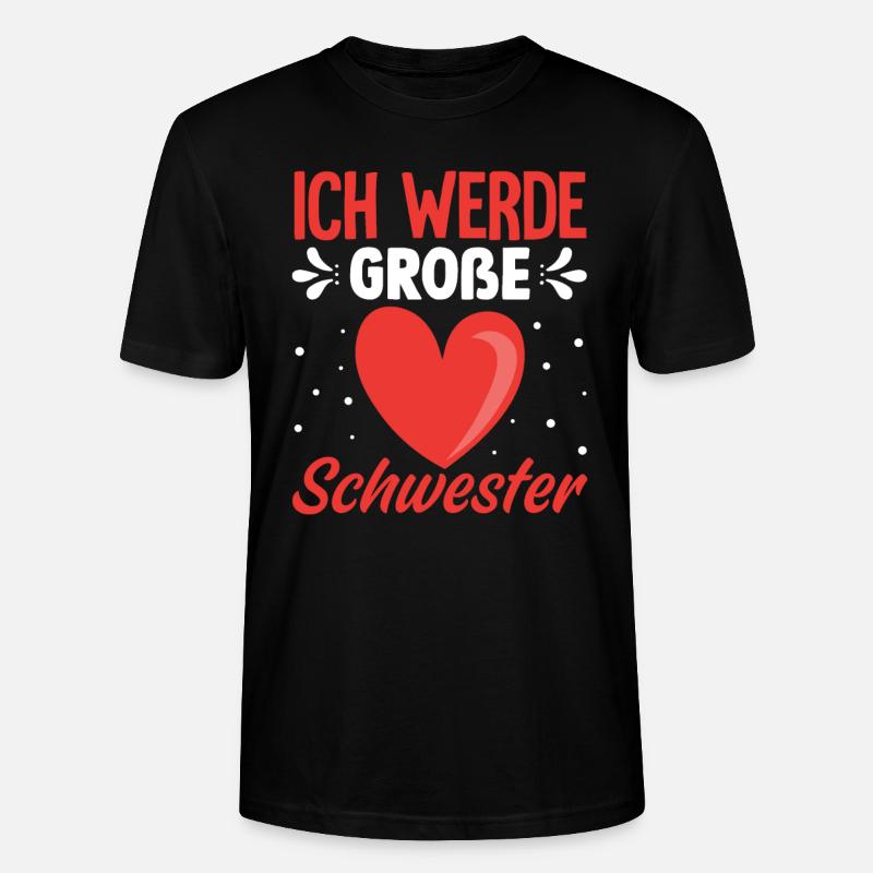 Ich werde große Schwester Kleinkind - Stanley/Stella Unisex Bio-T-Shirt CRAFTER - Schwarz
