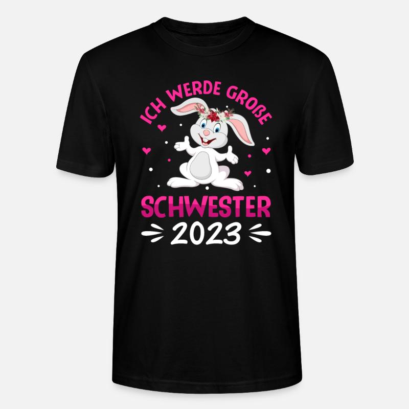 Ich werde große Schwester 2023 - Stanley/Stella Unisex Bio-T-Shirt CRAFTER - Schwarz