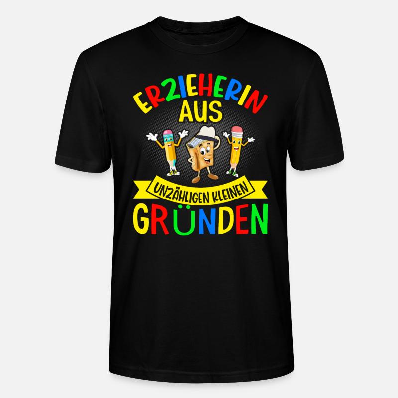 Erzieherin Abschiedsgeschenkidee - Stanley/Stella Unisex Bio-T-Shirt CRAFTER - Schwarz