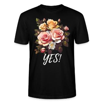 SAG JA! - HOCHZEITS KUNST - MAGISCH - Stanley/Stella Unisex Bio-T-Shirt CRAFTER - Schwarz - Vorne - Alina (178cm) & Michal (187cm)