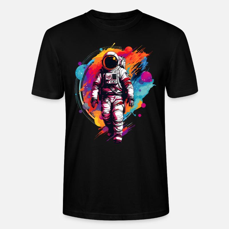 Bunter Astronaut - Stanley/Stella Unisex Bio-T-Shirt CRAFTER - Schwarz