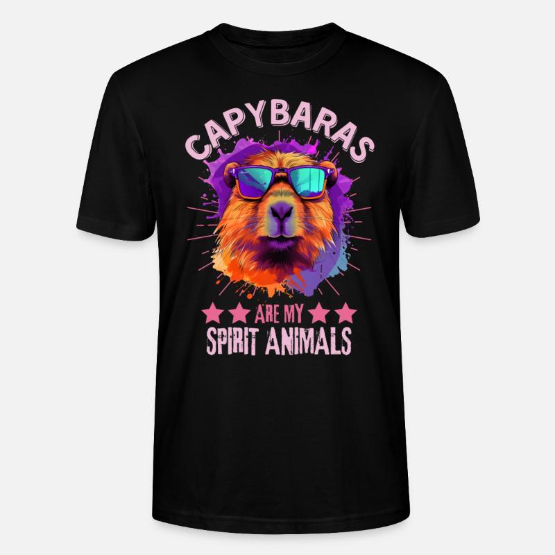 Capybara mit Sonnenbrille - Stanley/Stella Unisex Bio-T-Shirt CRAFTER - Schwarz