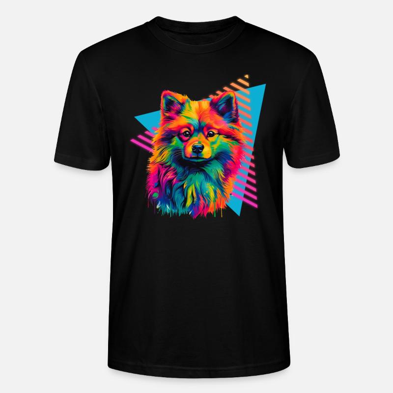 Spitz miniature style années 80 - T-shirt bio CRAFTER Stanley Stella Unisexe - noir