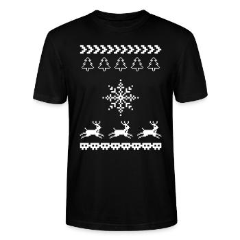 Pixelart Weihnachten - Stanley/Stella Unisex Bio-T-Shirt CRAFTER - Schwarz - Vorne - Alina (178cm) & Michal (187cm)