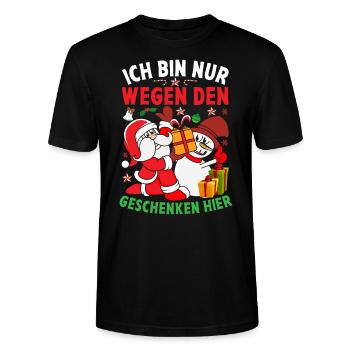 Weihnachtsfeier Geschenkidee Heiligabend - Stanley/Stella Unisex Bio-T-Shirt CRAFTER - Schwarz - Vorne - Alina (178cm) & Michal (187cm)