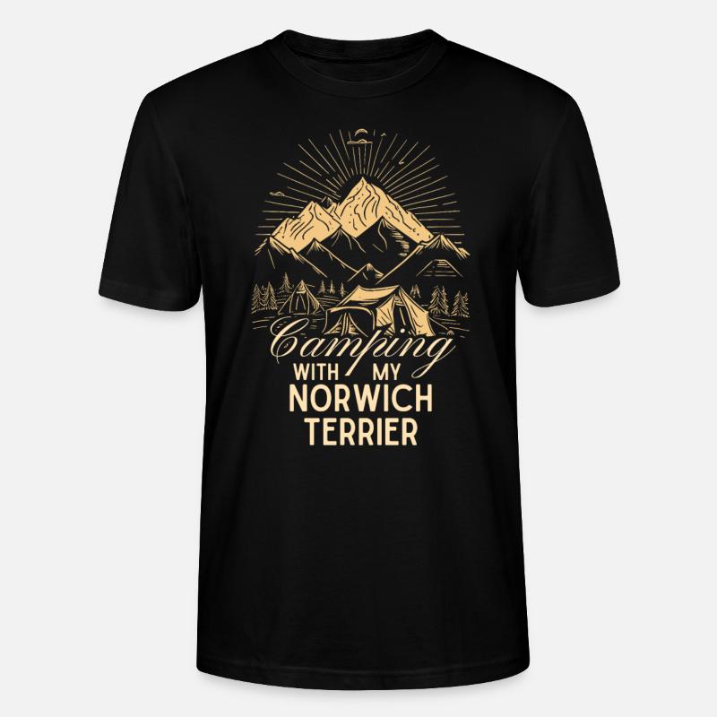 Norwich Terrier Camping - T-shirt bio CRAFTER Stanley Stella Unisexe - noir