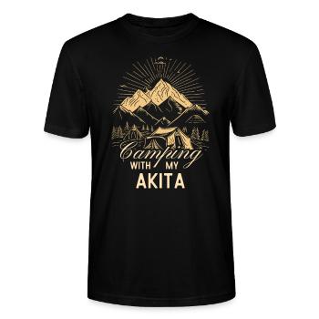 Akita Camping - Stanley/Stella Unisex Bio-T-Shirt CRAFTER - Schwarz - Vorne - Alina (178cm) & Michal (187cm)