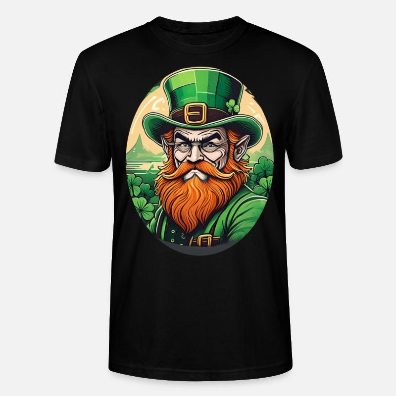 Lutin Trèfle de la Saint-Patrick - T-shirt bio CRAFTER Stanley Stella Unisexe - noir