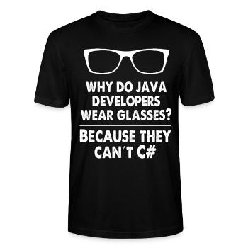 Développeur Java - T-shirt bio CRAFTER Stanley Stella Unisexe - noir - Devant - Alina (178cm) & Michal (187cm)