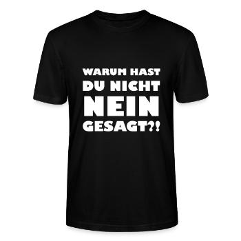 Pourquoi Vous n’avez pas Dit Idée cadeau Roland - T-shirt bio CRAFTER Stanley Stella Unisexe - noir - Devant - Alina (178cm) & Michal (187cm)