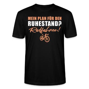 Rente Fahrrad Radfahren Plan für den Ruhestand - Stanley/Stella Unisex Bio-T-Shirt CRAFTER - Schwarz - Vorne - Alina (178cm) & Michal (187cm)